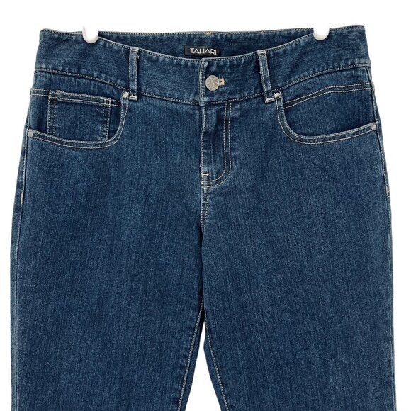 TAHARI Women's Boot Cut Mid Rise Stretch Blue Denim Jeans Size 6  (W32 x L34) - Picture 3 of 8